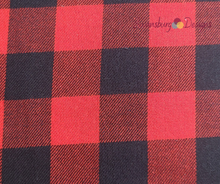 Load image into Gallery viewer, Red Buffalo Plaid Infinity Scarf with Pocket
